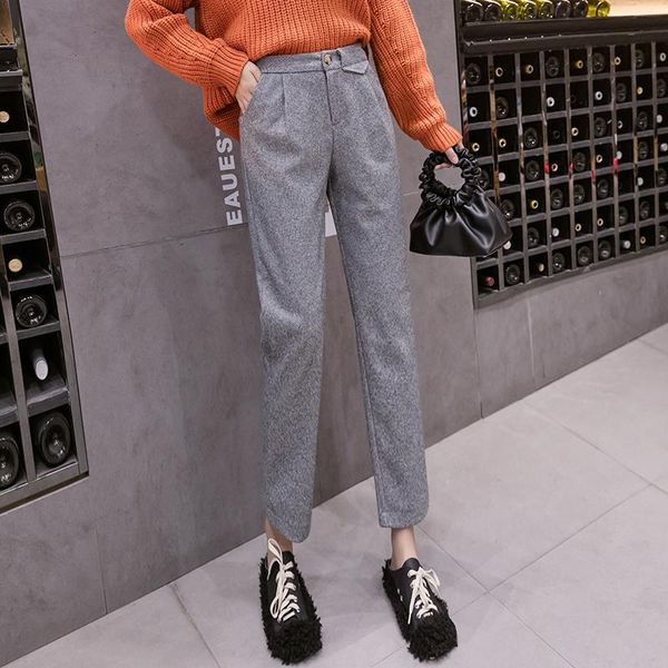 women's pants & capris high waist women 2021 autumn winter loose thickening female work suit pant trousers straight 288b, Black;white
women's pants & capris high waist women 2021 autumn winter loose thickening female work suit pant trousers straight 288b, Black;white