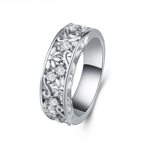 hollow rose shape wedding ring for woman sliver twist classical cubic zirconia girl crystals jewelry couple gift rings, Silver
hollow rose shape wedding ring for woman sliver twist classical cubic zirconia girl crystals jewelry couple gift rings, Silver