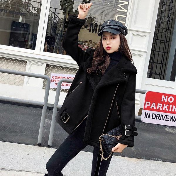 2021 new short ladies motorcycle deerskin plus velvet thin sheepskin coat retro hong kong style fur coat women, Black
2021 new short ladies motorcycle deerskin plus velvet thin sheepskin coat retro hong kong style fur coat women, Black