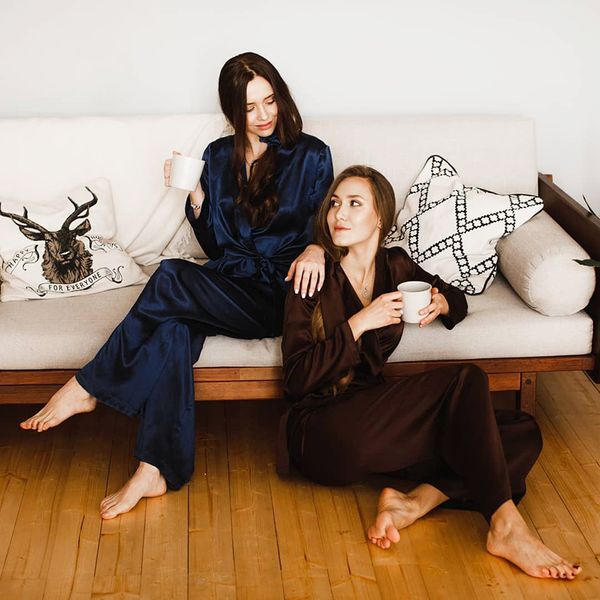 hiloc solid long sleeve sleepwear women bathrobe for home suit sets elegant satin robe set pajamas with pants spring 2021 pajama, Black;red
hiloc solid long sleeve sleepwear women bathrobe for home suit sets elegant satin robe set pajamas with pants spring 2021 pajama, Black;red