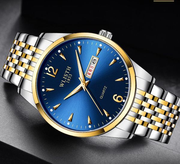 wlisth men blue fashion business luminous double calendar quartz stainless steel, Slivery;brown
wlisth men blue fashion business luminous double calendar quartz stainless steel, Slivery;brown