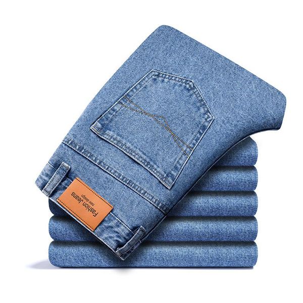 men's jeans spring and autumn fashion straight loose denim trousers middle-aged elderly high-waist business casual pants, Blue
men's jeans spring and autumn fashion straight loose denim trousers middle-aged elderly high-waist business casual pants, Blue