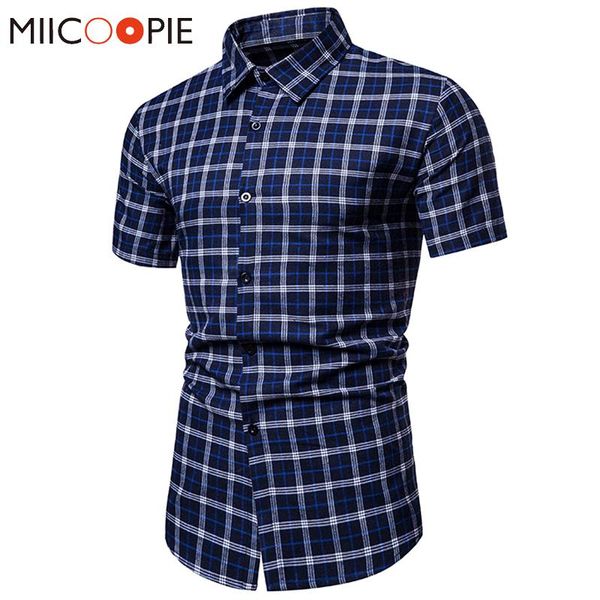 short-sleeved casual plaid shirt men fashion lapel buttons up male printed shirts cotton polyester business mens brand clothes, White;black
short-sleeved casual plaid shirt men fashion lapel buttons up male printed shirts cotton polyester business mens brand clothes, White;black