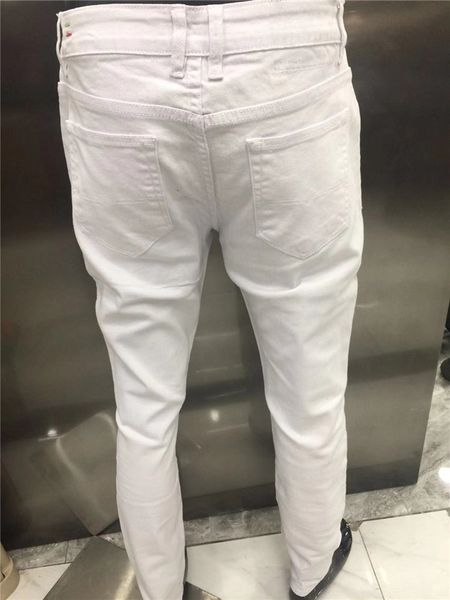 design style mens designer pencil jeans letter printed white denim distressed skinny ripped pants fashion club clothing male washed hiphop t, Blue
design style mens designer pencil jeans letter printed white denim distressed skinny ripped pants fashion club clothing male washed hiphop t, Blue