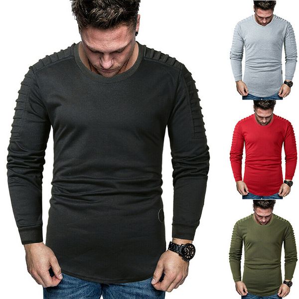 men's slim o neck long sleeve muscle tee t-shirt casual fit autumn men solid pullover red black kg-155, White;black
men's slim o neck long sleeve muscle tee t-shirt casual fit autumn men solid pullover red black kg-155, White;black