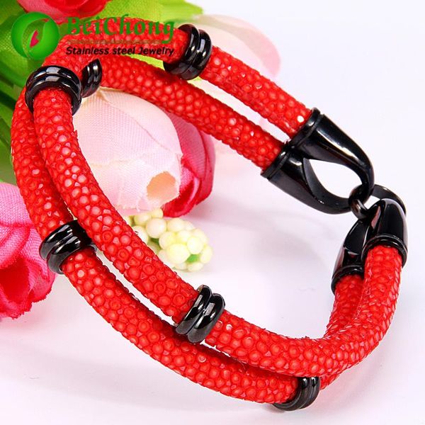 charm bracelets (10 pieces/lot) genuine red stingray leather bracelet luxury stainless steel beads high grade gift, Golden;silver
charm bracelets (10 pieces/lot) genuine red stingray leather bracelet luxury stainless steel beads high grade gift, Golden;silver