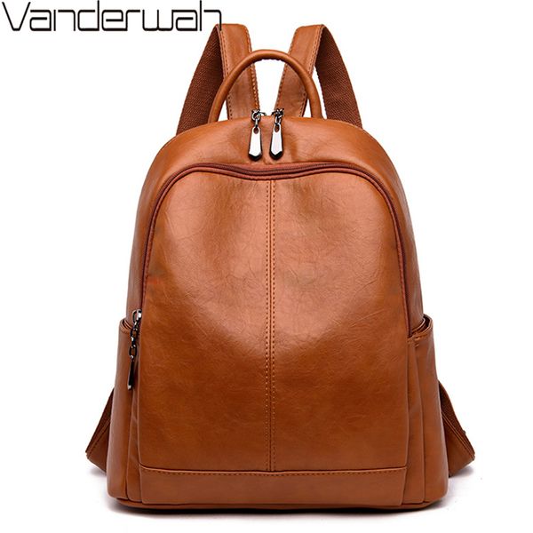 women soft leather backpacks vintage bagpack ladies sac a dos school bags for girls female travel shoulder bag t200602
women soft leather backpacks vintage bagpack ladies sac a dos school bags for girls female travel shoulder bag t200602