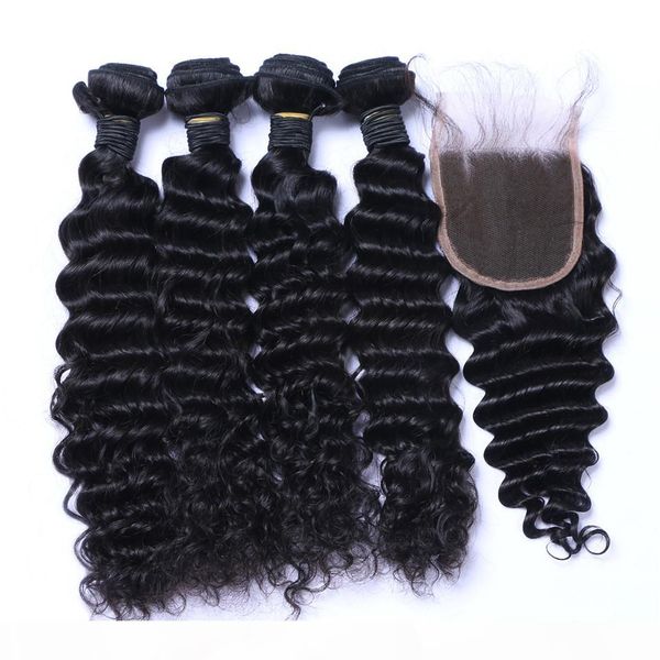brazilian deep wave curly hair 3 bundles with closure middle 3 part double weft human hair extensions dyeable human hair weave, Black
brazilian deep wave curly hair 3 bundles with closure middle 3 part double weft human hair extensions dyeable human hair weave, Black
