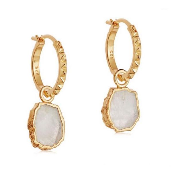natural triangle rivet moon stone crystal round cuff stud earring solid 925 sterling silver stone women wedding jewelry1, Golden;silver
natural triangle rivet moon stone crystal round cuff stud earring solid 925 sterling silver stone women wedding jewelry1, Golden;silver