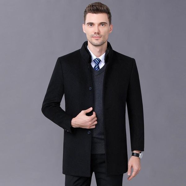 men's wool & blends winter cashmere coat male long detachable down jacket bladder middle-aged woolen cloth lapels send father, Black
men's wool & blends winter cashmere coat male long detachable down jacket bladder middle-aged woolen cloth lapels send father, Black