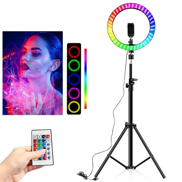 10 inch led ring light rgb colorful 160cm stand rainbow ringlight usb with phone stand 16 light colors for live broadcast p
10 inch led ring light rgb colorful 160cm stand rainbow ringlight usb with phone stand 16 light colors for live broadcast p