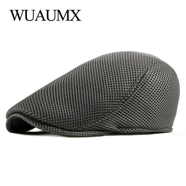 wuaumx summer casual breathable berets hat plain mesh peaked flat ivy cap duckbill hat men women solid white black beret cap1, Blue;gray
wuaumx summer casual breathable berets hat plain mesh peaked flat ivy cap duckbill hat men women solid white black beret cap1, Blue;gray