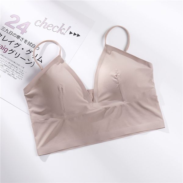 women crop seamless underwear female solid color crop short deep v women silk lingerie padded camisole femme, Black;white
women crop seamless underwear female solid color crop short deep v women silk lingerie padded camisole femme, Black;white
