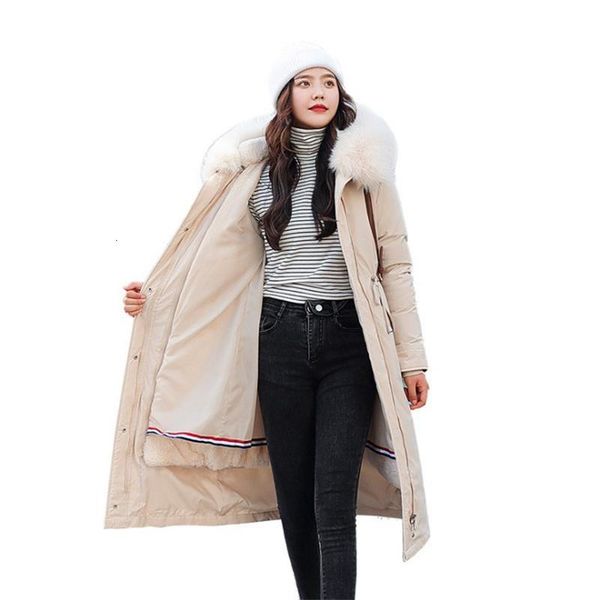 2021 new women parkas winter long model fashion female design jacket p91t, Black