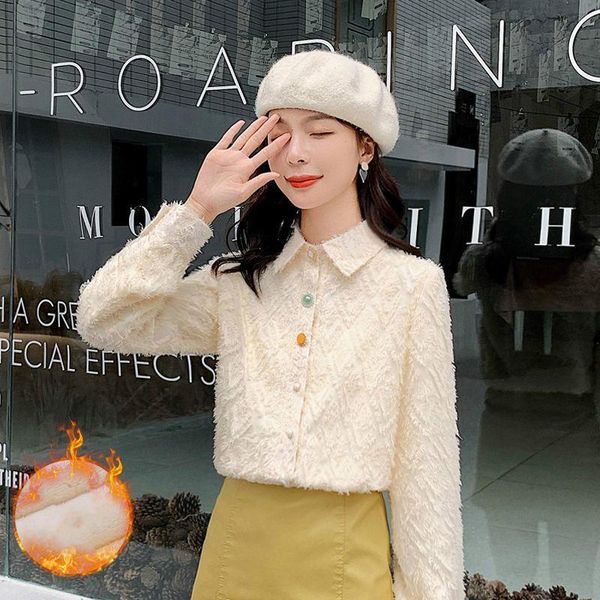 2021 autumn and winter womens and blouses button solid lapel collar ladies lace women shirts blusas feminine y62, White
2021 autumn and winter womens and blouses button solid lapel collar ladies lace women shirts blusas feminine y62, White