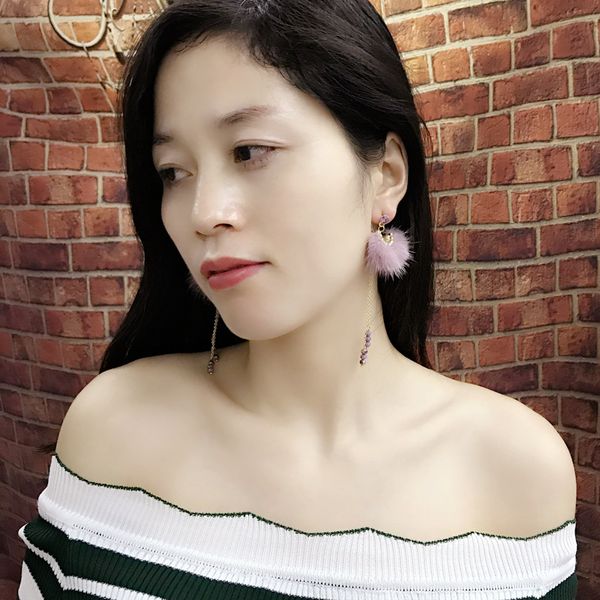 fashion 925 silver needle korean dongdaemun autumn and winter new mink fur ball long tassel velvet earrings earrings female fashion design, Golden
fashion 925 silver needle korean dongdaemun autumn and winter new mink fur ball long tassel velvet earrings earrings female fashion design, Golden