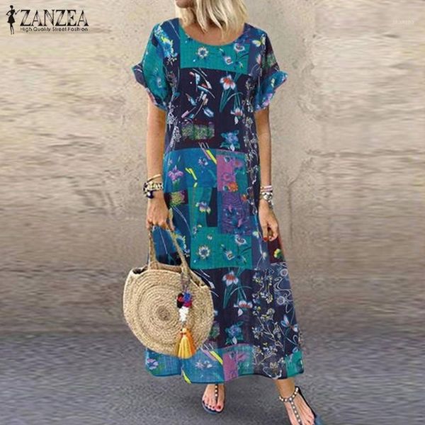 s 5xl zanzea summer bohemian sundress 2020 women party long dress casual vintage short sleeve floral printed vestido female robe1, Black;gray
s 5xl zanzea summer bohemian sundress 2020 women party long dress casual vintage short sleeve floral printed vestido female robe1, Black;gray