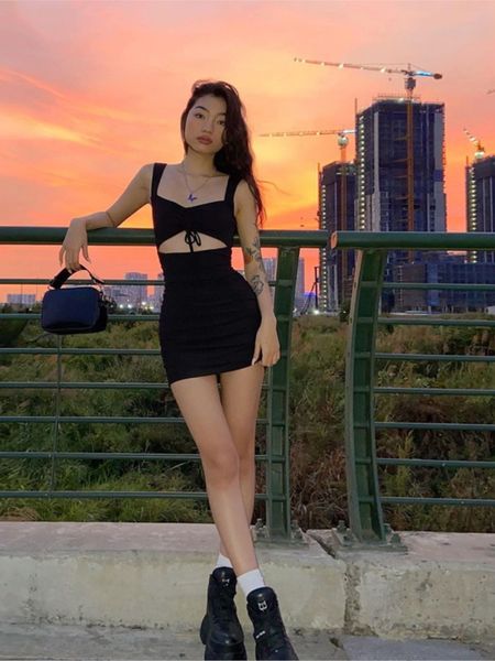 dress women's clothes spaghetti strap hollow out sleeveless slim sheath spring summer mini dress lady casual mujer vestidos, Black;gray
dress women's clothes spaghetti strap hollow out sleeveless slim sheath spring summer mini dress lady casual mujer vestidos, Black;gray