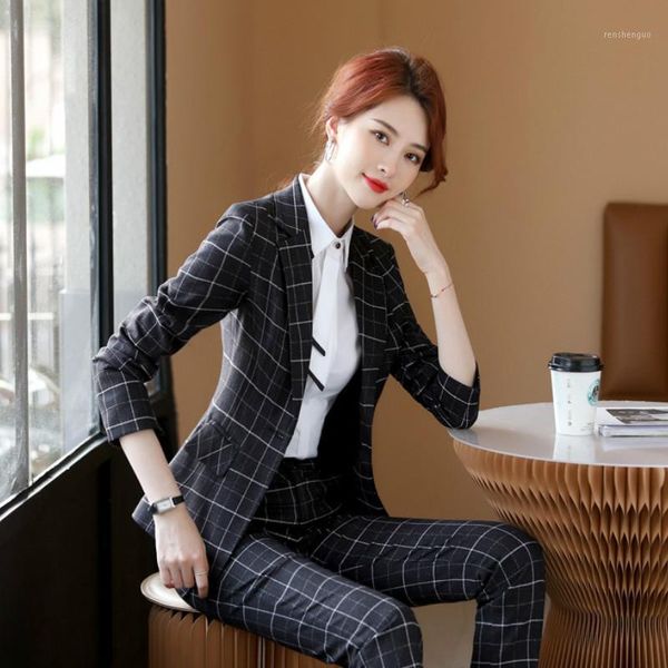 fashion office women's pants suit two-piece suit 2020 new autumn and winter plaid ladies jacket slim pants career1, White
fashion office women's pants suit two-piece suit 2020 new autumn and winter plaid ladies jacket slim pants career1, White