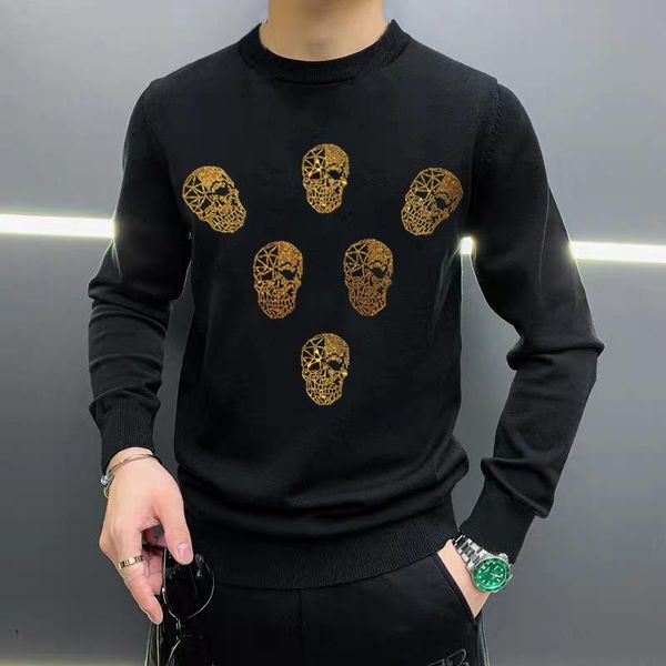 men's sweaters autumn and winter sweater skull drill 2021 personality streetwear casual knitted fashion trendy plus size, White;black
men's sweaters autumn and winter sweater skull drill 2021 personality streetwear casual knitted fashion trendy plus size, White;black