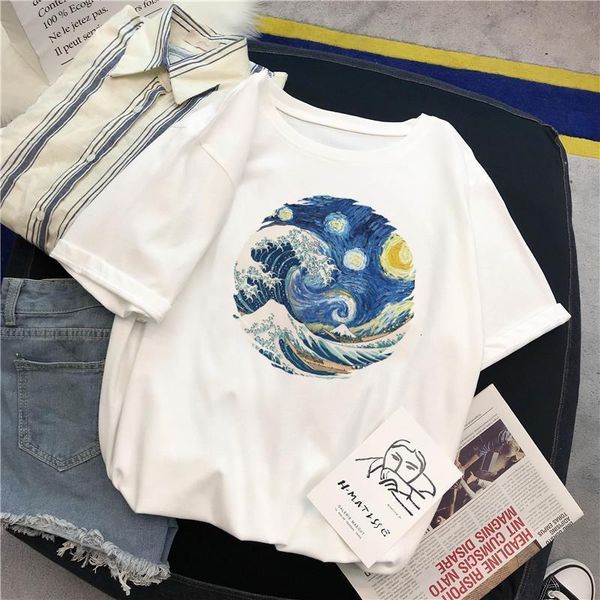 summer female fashion harajuku large size japanese wave print fun causal short-sleeved t-shirt tees new wave o-neck t-shirt, White
summer female fashion harajuku large size japanese wave print fun causal short-sleeved t-shirt tees new wave o-neck t-shirt, White