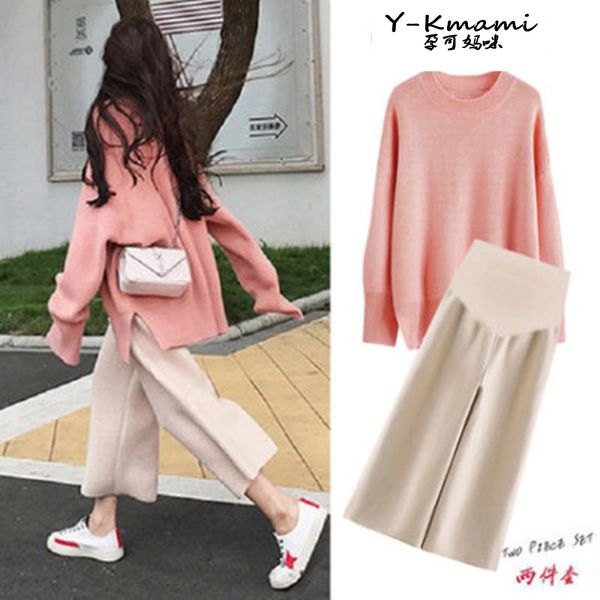 pregnant women's autumn and fashion chaoma small suit sweater medium long winter plush net red two piece set, White
pregnant women's autumn and fashion chaoma small suit sweater medium long winter plush net red two piece set, White