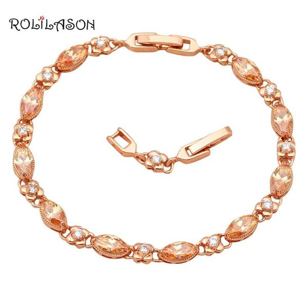 link, chain rolilason elegant design crystal white and champagne zircon golden bracelets health fashion jewelry gift for women tb521, Black
link, chain rolilason elegant design crystal white and champagne zircon golden bracelets health fashion jewelry gift for women tb521, Black