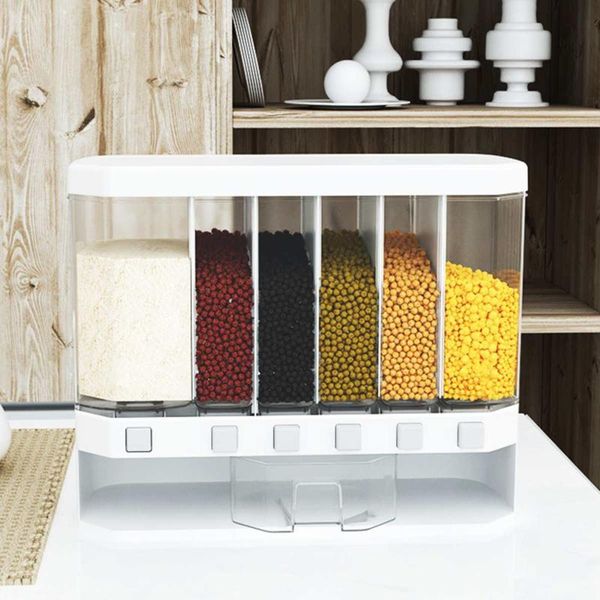 storage bottles & jars 10kg wall-mounted rice and grain dispenser 6 moisture-proof plastic automatic rack sealed box grid
storage bottles & jars 10kg wall-mounted rice and grain dispenser 6 moisture-proof plastic automatic rack sealed box grid