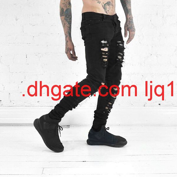new black men's jeans damage slim jeans trendy men's knee holed leggings, Blue
new black men's jeans damage slim jeans trendy men's knee holed leggings, Blue