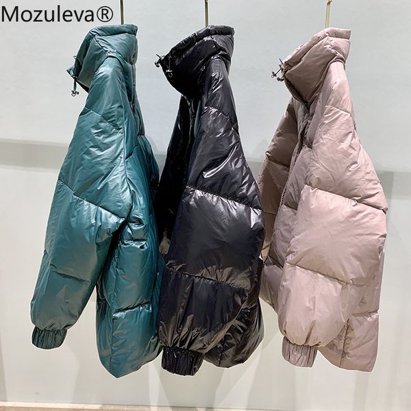 2020 women's korean version of the bright stand collar thickening loose and plus-sized fashion casual jacket cool girl's, Black
2020 women's korean version of the bright stand collar thickening loose and plus-sized fashion casual jacket cool girl's, Black