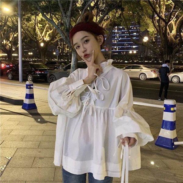 2019 new spring summer stand collar long sleeve blouse solid white ruffles split joint onesize shirt1
2019 new spring summer stand collar long sleeve blouse solid white ruffles split joint onesize shirt1