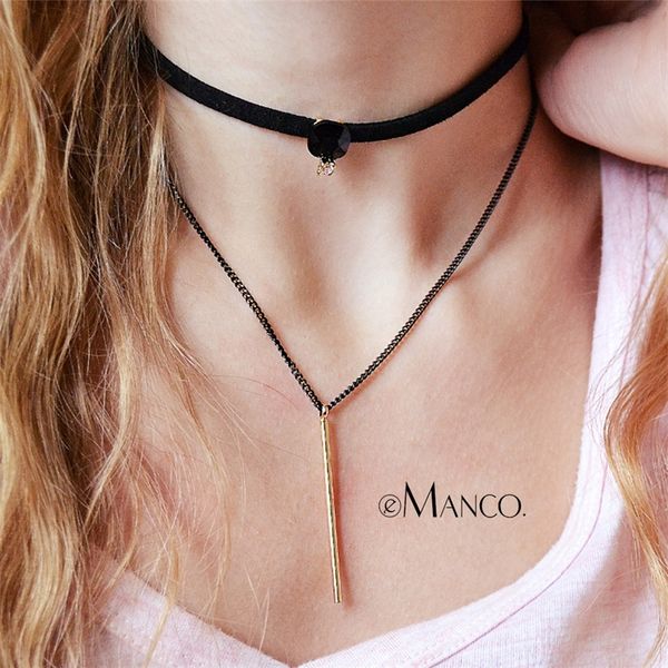 emanco layered chokers necklace women popular gothic black leather tattoo necklaces with stone copper pendant bijouterie y200323, Silver
emanco layered chokers necklace women popular gothic black leather tattoo necklaces with stone copper pendant bijouterie y200323, Silver