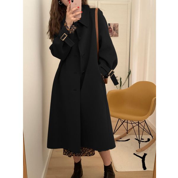 autumn winter 2020 new woollen women's middle and long thickened black hepburn tweed coat korean version loose
autumn winter 2020 new woollen women's middle and long thickened black hepburn tweed coat korean version loose