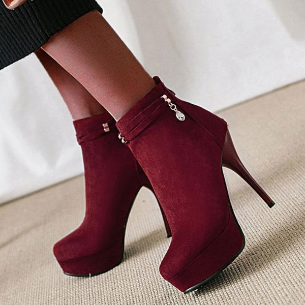 boots doratasia 2021 big size 43 platform thin high heels office party shoes women ankle female, Black 
boots doratasia 2021 big size 43 platform thin high heels office party shoes women ankle female, Black