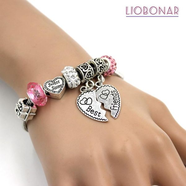 charm bracelets 6pcs friends bracelet european style bead for bbf gift jewelry bijoux pulsera, Golden;silver
charm bracelets 6pcs friends bracelet european style bead for bbf gift jewelry bijoux pulsera, Golden;silver