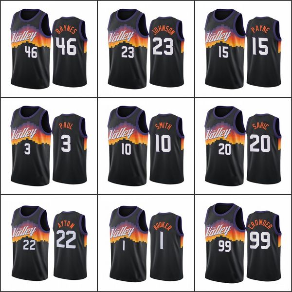 phoenix suns men devin booker jae crowder jalen smith chris paul deandre ayton city edition the valley 2020-21 jersey, Black
phoenix suns men devin booker jae crowder jalen smith chris paul deandre ayton city edition the valley 2020-21 jersey, Black