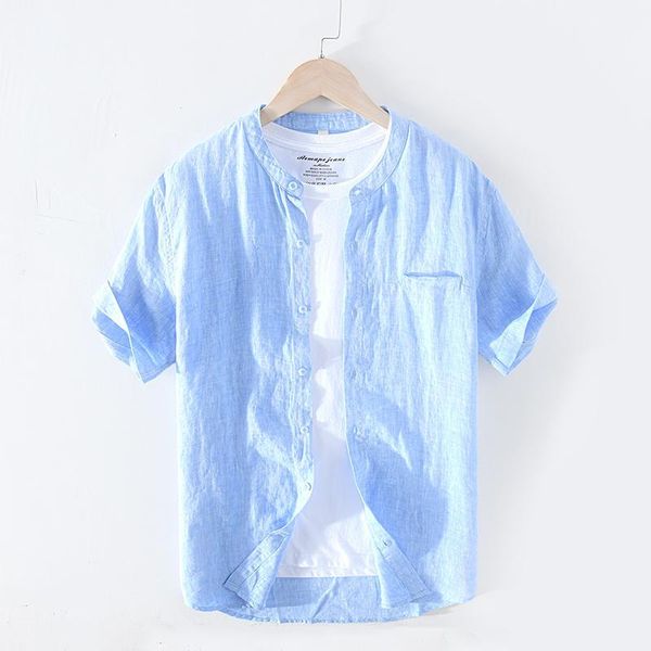100% pure linen men short sleeve shirts casual fashion solid white blue stand collar man 2020 summer y24441, White;black
100% pure linen men short sleeve shirts casual fashion solid white blue stand collar man 2020 summer y24441, White;black