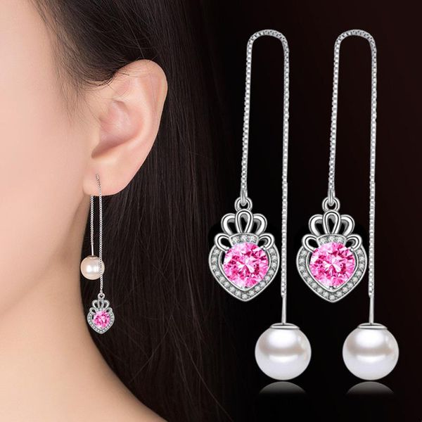 NEHZY 925 Sterling Silver New Women's Fashion Jewelry Earline High Quality Crystal Zircon Pearl Long Tassel Heart Earrings
NEHZY 925 Sterling Silver New Women's Fashion Jewelry Earline High Quality Crystal Zircon Pearl Long Tassel Heart Earrings