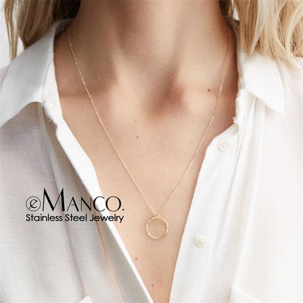 e-manco fashion gold color stainless steel necklaces women minimalist round pendant necklace for women brand necklace jewelry y200323, Silver
e-manco fashion gold color stainless steel necklaces women minimalist round pendant necklace for women brand necklace jewelry y200323, Silver