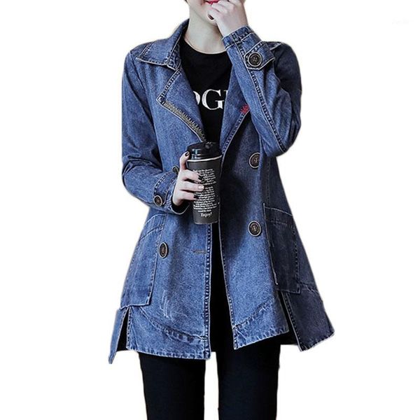 long sleeve denim jacket women autumn winter loose thin wild windbreaker jackets women's korean plus size long jackets coat a3421, Black;brown
long sleeve denim jacket women autumn winter loose thin wild windbreaker jackets women's korean plus size long jackets coat a3421, Black;brown