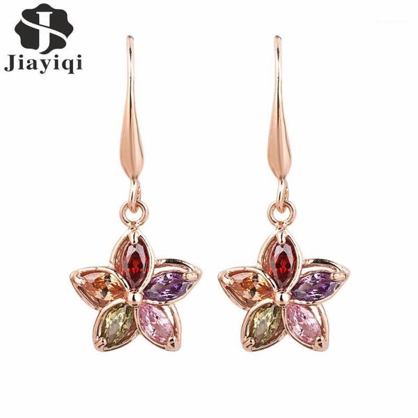 new dangle earrings cubic zircon colorful crystal flower rose gold color drop earring jewelry women girls wedding party gift1, Silver
new dangle earrings cubic zircon colorful crystal flower rose gold color drop earring jewelry women girls wedding party gift1, Silver