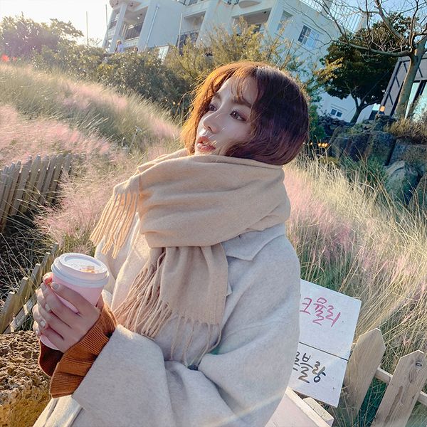 autumn and winter new solid color scarf women's brand fashion long thick warm wool shawl printed plaid student neck klwe, Blue;gray
autumn and winter new solid color scarf women's brand fashion long thick warm wool shawl printed plaid student neck klwe, Blue;gray