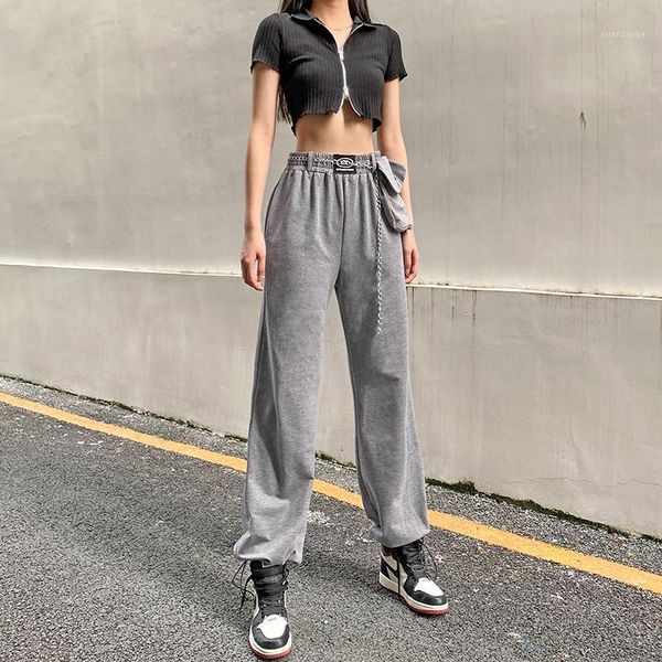 sheblingbling spring autumn fashion elastic high waist women long pants with metal chain sashes drawstring hem casual trousers1, Black;white
sheblingbling spring autumn fashion elastic high waist women long pants with metal chain sashes drawstring hem casual trousers1, Black;white