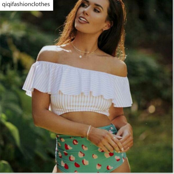 single bikini flounce one line shoulder high waist color matching spring split swimsuit woman, White;black
single bikini flounce one line shoulder high waist color matching spring split swimsuit woman, White;black
