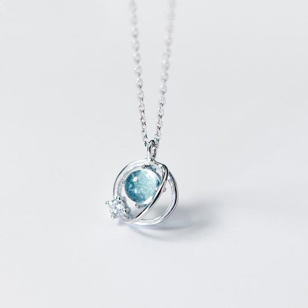 

pendant necklaces 925 sterling silver aurora space planet for women pretty stone necklace