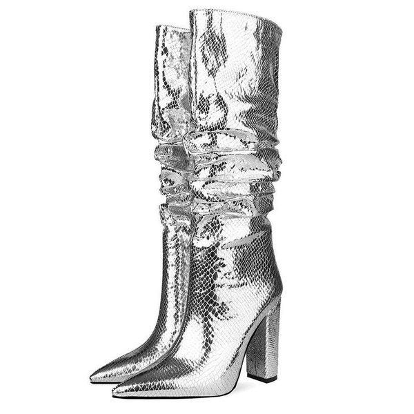 boots autumn winter mirror women fashion zipper pleated knee high female pointed toe thick heel shoes big size 34-45, Black
boots autumn winter mirror women fashion zipper pleated knee high female pointed toe thick heel shoes big size 34-45, Black