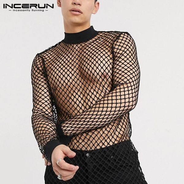 men's t-shirts men mesh t shirt transparent long sleeve turtleneck 2021 see through streetwear party nightclub incerun, White;black
men's t-shirts men mesh t shirt transparent long sleeve turtleneck 2021 see through streetwear party nightclub incerun, White;black