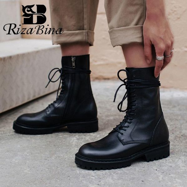 boots rizabina genuine leather woman corss strap flat warm winter shoes women zipper office lady short footwear size 34-39, Black
boots rizabina genuine leather woman corss strap flat warm winter shoes women zipper office lady short footwear size 34-39, Black