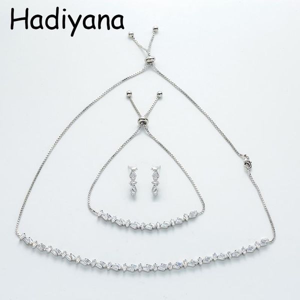 hadiyana amazing design cubic zircon four-piece bridal engagement wedding accessories valentine's day gift tz8062, Silver
hadiyana amazing design cubic zircon four-piece bridal engagement wedding accessories valentine's day gift tz8062, Silver