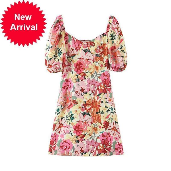 new summer 2021 beach boho party women's clothes pink flower print square collar without backrest bandage lantern sleeves cnew, Black;gray
new summer 2021 beach boho party women's clothes pink flower print square collar without backrest bandage lantern sleeves cnew, Black;gray